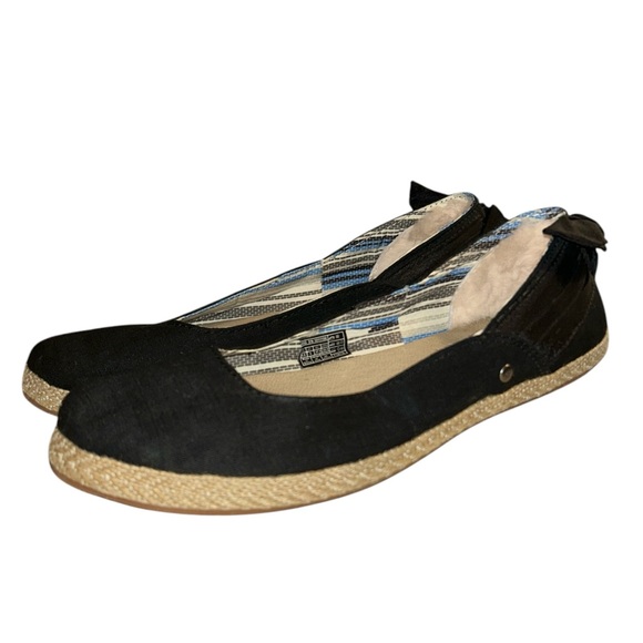 UGG Perrie Women’s  Size 6.5 Shearling Lined Black Espadrille Flats 1011186 - Picture 4 of 10